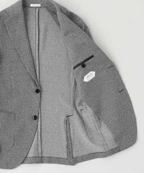 EDIFICE（エディフィス）の「BRERAS (ブレラス)  別注 ジャージー ハウンドトゥース ジャケット（テーラードジャケット・メンズ・ダークブルー・44/46/48/50）」の3枚目の写真