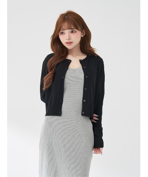 Darich(ダーリッチ)の「UVカットシグネチャーニットカーディガン(カーディガン/ボレロ・レディース・ネイビー/ホワイト/ピンク/サックスブルー/ブラック/グレー・FREE)」の2枚目の写真