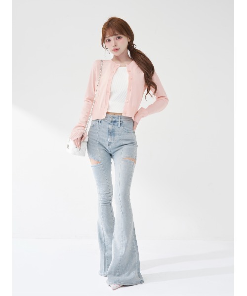 ♡ ダーリッチ Darich ♡ UVカットシグネチャーニットカーディガン 白 UVカットシグネチャーニットカーディガン – Darich