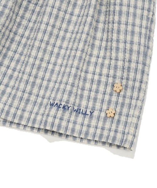 Wacky WiLLy（ワッキーウィリー）の「WOMEN'S CHECKED SEERSUCKER SHORTS（その他パンツ・レディース・クリーム/ネイビー・SMALL/MEDIUM）」の10枚目の写真