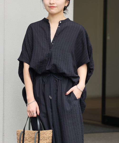 JOURNAL STANDARD relume(ジャーナルスタンダード レリューム)の「《追加 / 新色》N/Rダブルストライプブラウス(シャツ/ブラウス・レディース・ホワイト/ブラウン/ネイビー・FREE)」の3枚目の写真