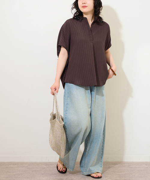 JOURNAL STANDARD relume(ジャーナルスタンダード レリューム)の「《追加 / 新色》N/Rダブルストライプブラウス(シャツ/ブラウス・レディース・ホワイト/ブラウン/ネイビー・FREE)」の11枚目の写真
