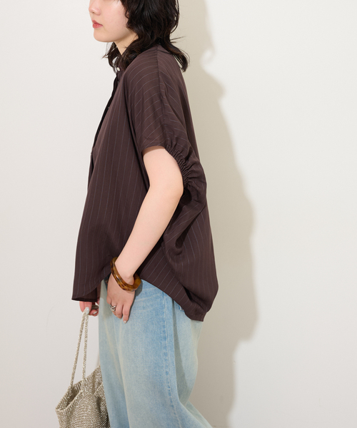 JOURNAL STANDARD relume(ジャーナルスタンダード レリューム)の「《追加 / 新色》N/Rダブルストライプブラウス(シャツ/ブラウス・レディース・ホワイト/ブラウン/ネイビー・FREE)」の16枚目の写真