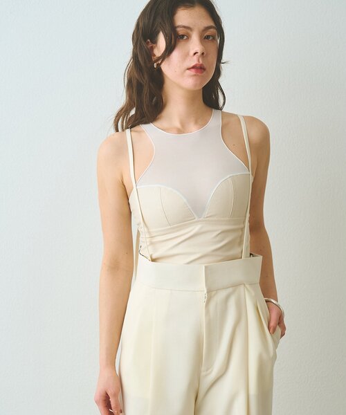 overneath(オーバーニース)の「【OVERNEATH】別注 Bra056(タンクトップ・レディース・ホワイト/ブラウン・MEDIUM)」の7枚目の写真