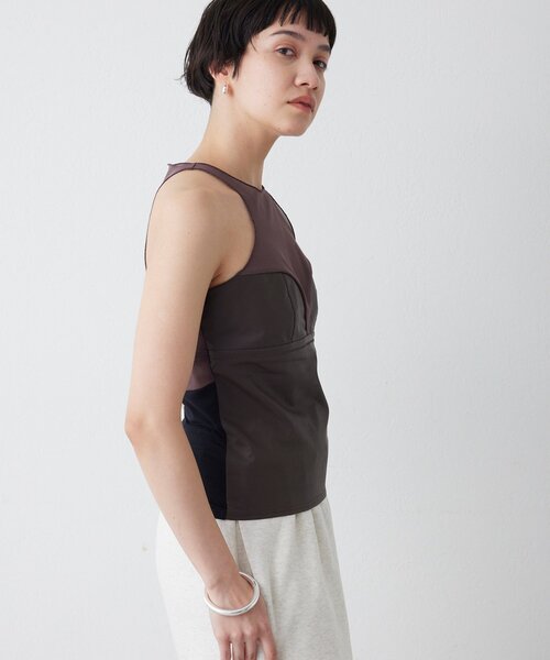 overneath(オーバーニース)の「【OVERNEATH】別注 Bra056(タンクトップ・レディース・ホワイト/ブラウン・MEDIUM)」の22枚目の写真