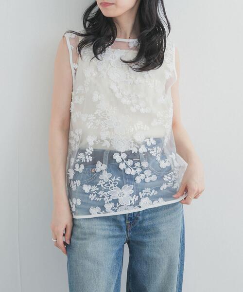 LAYAS(レイヤーズ)の「『別注』LAYAS×DOORS LACE JQD TANKTOP(タンクトップ・レディース・ホワイト/ブラック・ONE)」の20枚目の写真