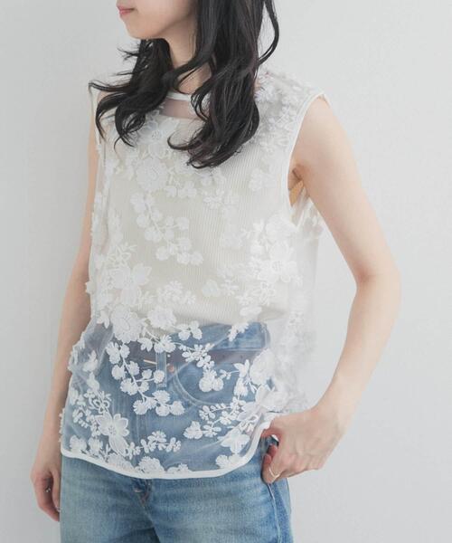 LAYAS(レイヤーズ)の「『別注』LAYAS×DOORS LACE JQD TANKTOP(タンクトップ・レディース・ホワイト/ブラック・ONE)」の19枚目の写真