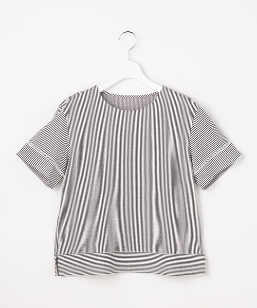 J.PRESS Ladies(J.プレス レディス)の「【一枚で着映え】サッカージャージー クルーネック カットソー(Tシャツ/カットソー・レディース・ライトグリーン系1/ライトグレー系1/グレー系1/ネイビー系1・SMALL)」の6枚目の写真