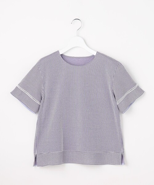 J.PRESS Ladies(J.プレス レディス)の「【一枚で着映え】サッカージャージー クルーネック カットソー(Tシャツ/カットソー・レディース・ライトグリーン系1/ライトグレー系1/グレー系1/ネイビー系1・SMALL)」の7枚目の写真
