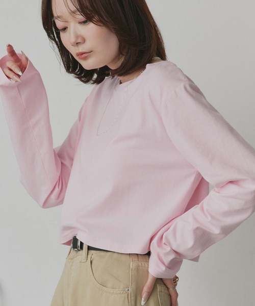 ad thie(アドティエ)の「アソート ショート丈ロンT(Tシャツ/カットソー・レディース・ブラック系/レッド/ピンク/ブラック/ホワイト系/オフホワイト/ブラウン・FREE)」の22枚目の写真