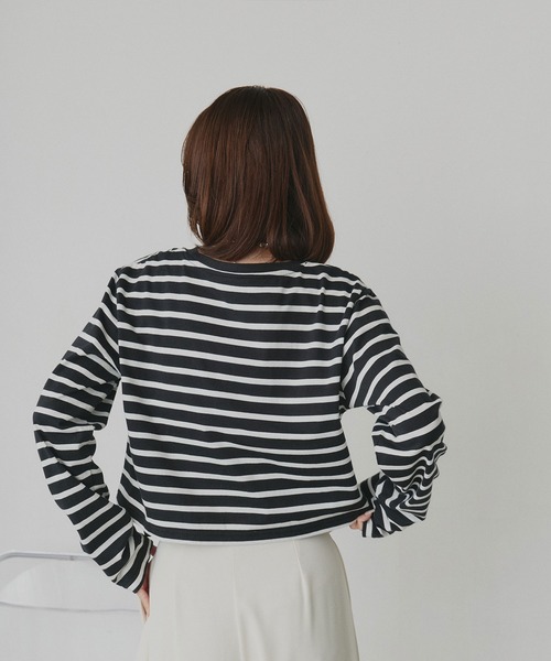 ad thie(アドティエ)の「アソート ショート丈ロンT(Tシャツ/カットソー・レディース・ブラック系/レッド/ピンク/ブラック/ホワイト系/オフホワイト/ブラウン・FREE)」の10枚目の写真
