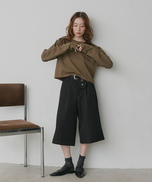 ad thie(アドティエ)の「アソート ショート丈ロンT(Tシャツ/カットソー・レディース・ブラック系/レッド/ピンク/ブラック/ホワイト系/オフホワイト/ブラウン・FREE)」の12枚目の写真