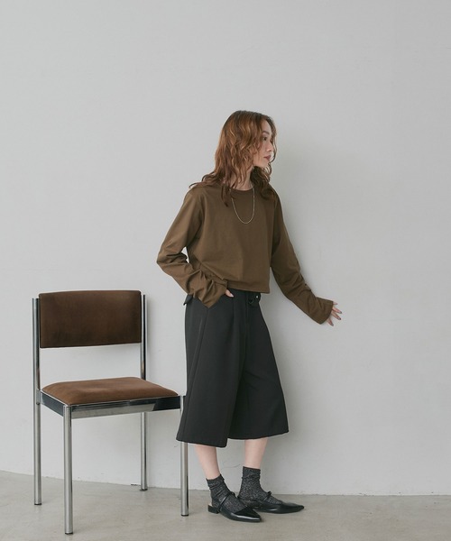 ad thie(アドティエ)の「アソート ショート丈ロンT(Tシャツ/カットソー・レディース・ブラック系/レッド/ピンク/ブラック/ホワイト系/オフホワイト/ブラウン・FREE)」の13枚目の写真