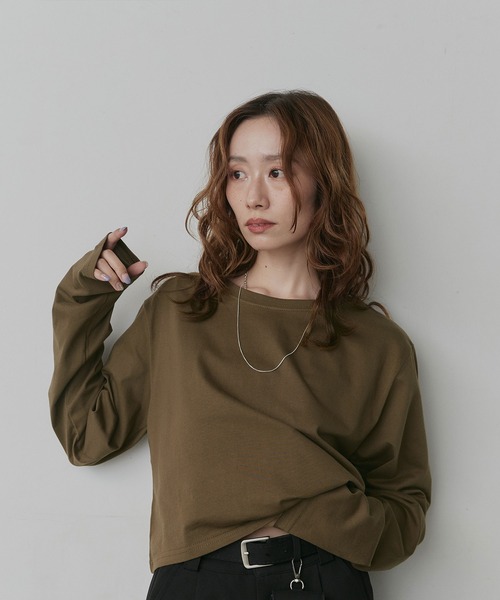 ad thie(アドティエ)の「アソート ショート丈ロンT(Tシャツ/カットソー・レディース・ブラック系/レッド/ピンク/ブラック/ホワイト系/オフホワイト/ブラウン・FREE)」の17枚目の写真