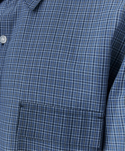 PUBLIC TOKYO(パブリックトウキョウ)の「シアーCPOシャツ /春服/通気性/ウォッシャブル(シャツ/ブラウス・メンズ・ベージュ/ブラウン/ストライプ/ブルー・2/1)」の17枚目の写真