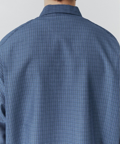 PUBLIC TOKYO(パブリックトウキョウ)の「シアーCPOシャツ /春服/通気性/ウォッシャブル(シャツ/ブラウス・メンズ・ベージュ/ブラウン/ストライプ/ブルー・2/1)」の20枚目の写真