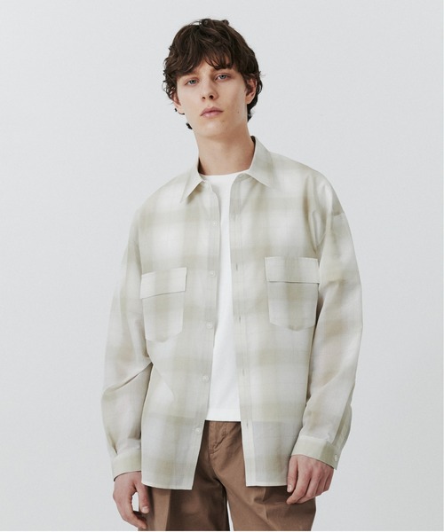 PUBLIC TOKYO(パブリックトウキョウ)の「シアーCPOシャツ /春服/通気性/ウォッシャブル(シャツ/ブラウス・メンズ・ベージュ/ブラウン/ストライプ/ブルー・2/1)」の5枚目の写真