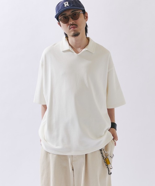 Lui's(ルイス)の「【WEB限定】オーバーサイズ スウェットスキッパー(Tシャツ/カットソー・メンズ・オフホワイト/ブラック/ブラウン・M/S)」の1枚目の写真