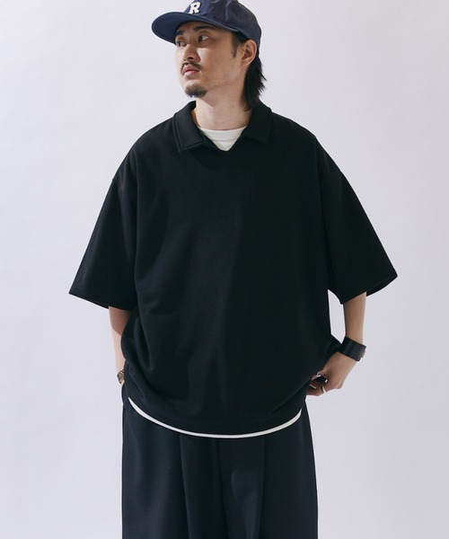 Lui's(ルイス)の「【WEB限定】オーバーサイズ スウェットスキッパー(Tシャツ/カットソー・メンズ・オフホワイト/ブラック/ブラウン・M/S)」の2枚目の写真