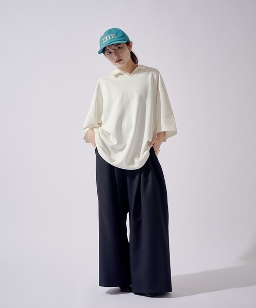 Lui's(ルイス)の「【WEB限定】オーバーサイズ スウェットスキッパー(Tシャツ/カットソー・メンズ・オフホワイト/ブラック/ブラウン・M/S)」の13枚目の写真
