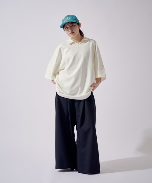 Lui's(ルイス)の「【WEB限定】オーバーサイズ スウェットスキッパー(Tシャツ/カットソー・メンズ・オフホワイト/ブラック/ブラウン・M/S)」の14枚目の写真