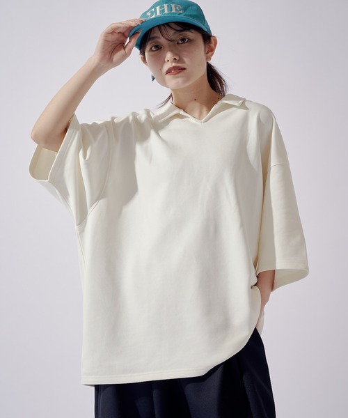 Lui's(ルイス)の「【WEB限定】オーバーサイズ スウェットスキッパー(Tシャツ/カットソー・メンズ・オフホワイト/ブラック/ブラウン・M/S)」の10枚目の写真