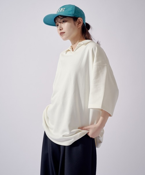 Lui's(ルイス)の「【WEB限定】オーバーサイズ スウェットスキッパー(Tシャツ/カットソー・メンズ・オフホワイト/ブラック/ブラウン・M/S)」の11枚目の写真