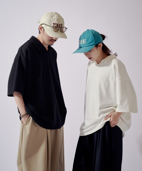 Lui's(ルイス)の「【WEB限定】オーバーサイズ スウェットスキッパー(Tシャツ/カットソー・メンズ・オフホワイト/ブラック/ブラウン・M/S)」の16枚目の写真