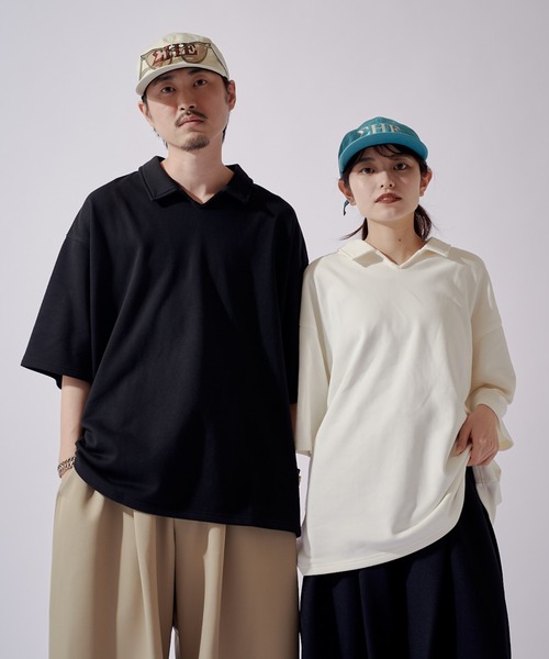 Lui's(ルイス)の「【WEB限定】オーバーサイズ スウェットスキッパー(Tシャツ/カットソー・メンズ・オフホワイト/ブラック/ブラウン・M/S)」の17枚目の写真
