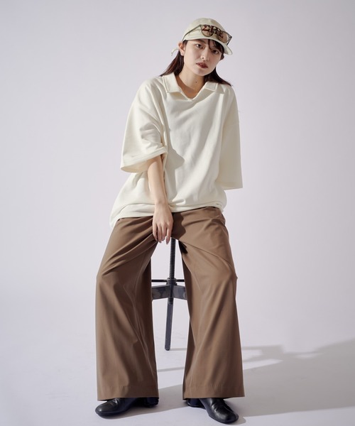 Lui's(ルイス)の「【WEB限定】オーバーサイズ スウェットスキッパー(Tシャツ/カットソー・メンズ・オフホワイト/ブラック/ブラウン・M/S)」の19枚目の写真