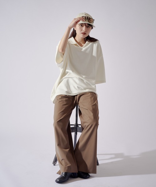 Lui's(ルイス)の「【WEB限定】オーバーサイズ スウェットスキッパー(Tシャツ/カットソー・メンズ・オフホワイト/ブラック/ブラウン・M/S)」の20枚目の写真