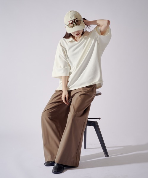 Lui's(ルイス)の「【WEB限定】オーバーサイズ スウェットスキッパー(Tシャツ/カットソー・メンズ・オフホワイト/ブラック/ブラウン・M/S)」の4枚目の写真