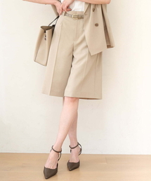 MK MICHEL KLEIN | [洗える]リネンライクストレッチ ショートパンツ(スラックス)