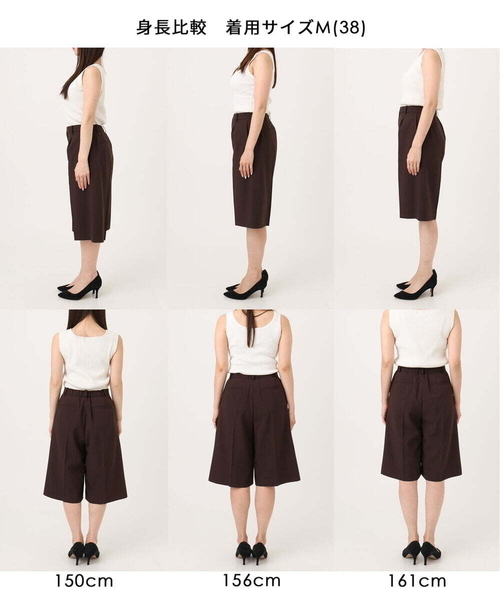 MK MICHEL KLEIN（エムケーミッシェルクラン）の「[洗える]リネンライクストレッチ ショートパンツ（スラックス・レディース・ベージュ/ブラウン・38）」の5枚目の写真