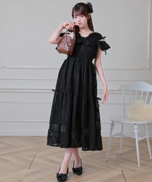 Anely（アネリー）の「シャギー ジャガード フリル ティアード ロング ワンピース（ワンピース）」