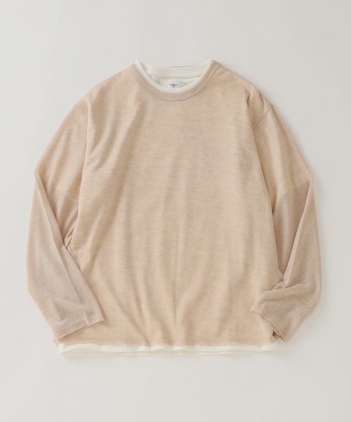 EDIFICE（エディフィス）の「レイヤード ジャージ ニット（ニット/セーター・メンズ・ブラック系その他/グレー/ベージュ・MEDIUM/LARGE）」の3枚目の写真