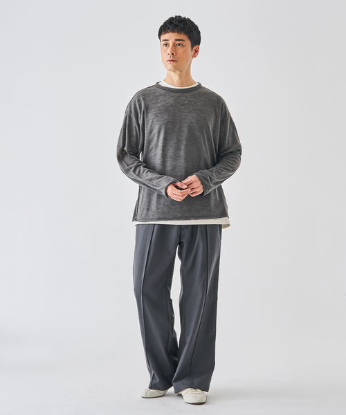 EDIFICE（エディフィス）の「レイヤード ジャージ ニット（ニット/セーター・メンズ・ブラック系その他/グレー/ベージュ・MEDIUM/LARGE）」の5枚目の写真