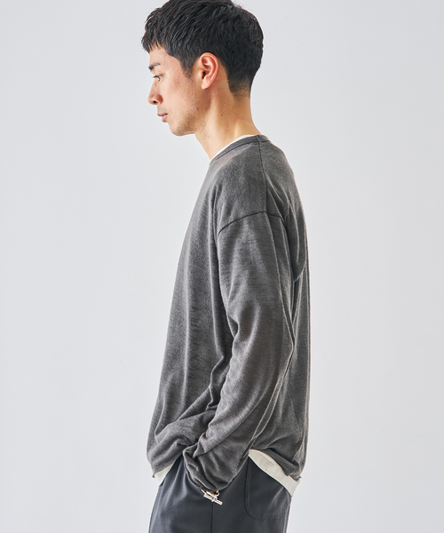 EDIFICE（エディフィス）の「レイヤード ジャージ ニット（ニット/セーター・メンズ・ブラック系その他/グレー/ベージュ・MEDIUM/LARGE）」の8枚目の写真