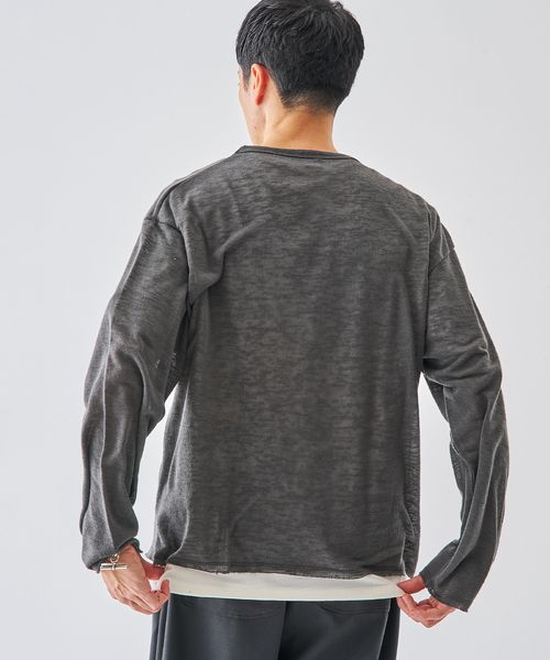 EDIFICE（エディフィス）の「レイヤード ジャージ ニット（ニット/セーター・メンズ・ブラック系その他/グレー/ベージュ・MEDIUM/LARGE）」の9枚目の写真