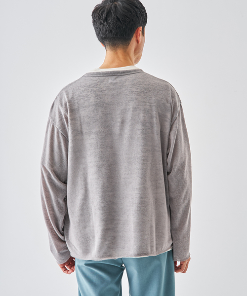 EDIFICE（エディフィス）の「レイヤード ジャージ ニット（ニット/セーター・メンズ・ブラック系その他/グレー/ベージュ・MEDIUM/LARGE）」の15枚目の写真