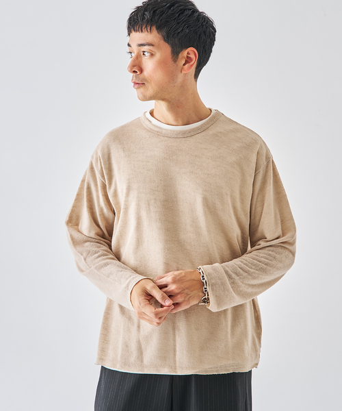 EDIFICE（エディフィス）の「レイヤード ジャージ ニット（ニット/セーター・メンズ・ブラック系その他/グレー/ベージュ・MEDIUM/LARGE）」の19枚目の写真