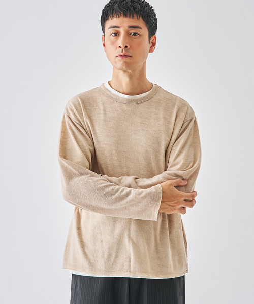 EDIFICE（エディフィス）の「レイヤード ジャージ ニット（ニット/セーター・メンズ・ブラック系その他/グレー/ベージュ・MEDIUM/LARGE）」の20枚目の写真