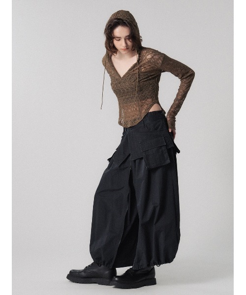 ELCHELE(エルチェレ)の「SKIRT LIKE PANTS(スカート・レディース・キナリ/ブラック・36/38)」の8枚目の写真