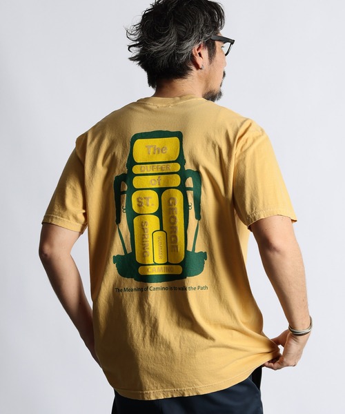 W&LT. イエロー グラフィックTシャツ セール】PIGMENT DYE GRAPHIC TEE：ピグメントダイ グラフィックT