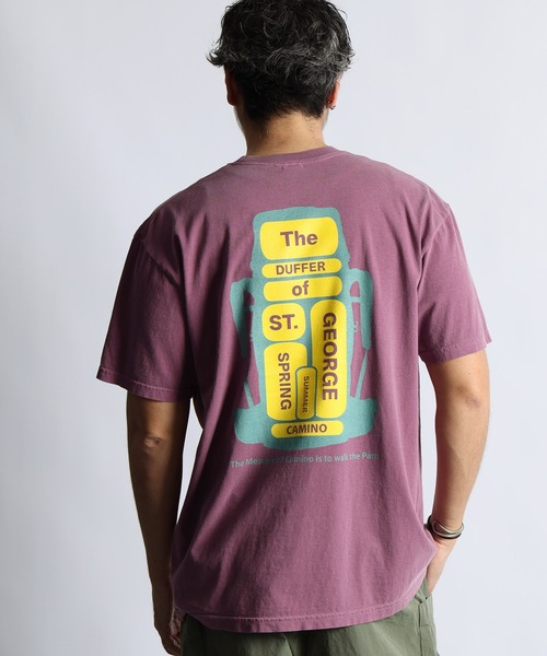 The DUFFER of ST.GEORGE(ザダファーオブセントジョージ)の「PIGMENT DYE GRAPHIC TEE:ピグメントダイ グラフィックTシャツ / 製品染め / USコットン / バイオウォッシュ / アウトドア / ヴィンテージ加工(Tシャツ/カットソー・メンズ・イエロー/パープル/ターコイズブルー/チャコールグレー・SMALL/X-LARGE/LARGE/MEDIUM)」の9枚目の写真