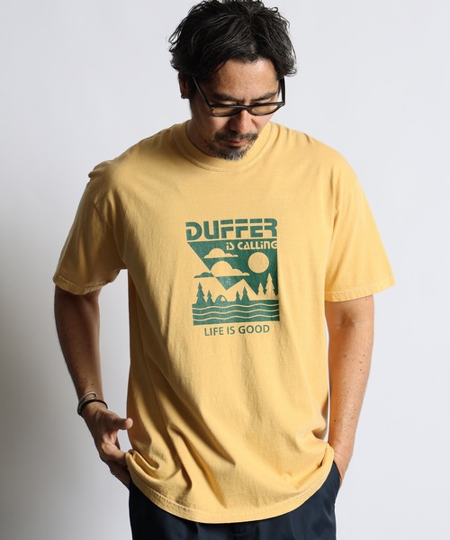 The DUFFER of ST.GEORGE(ザダファーオブセントジョージ)の「PIGMENT DYE GRAPHIC TEE:ピグメントダイ グラフィックTシャツ / 製品染め / USコットン / バイオウォッシュ / アウトドア / ヴィンテージ加工(Tシャツ/カットソー・メンズ・イエロー/パープル/ターコイズブルー/チャコールグレー・SMALL/X-LARGE/LARGE/MEDIUM)」の11枚目の写真