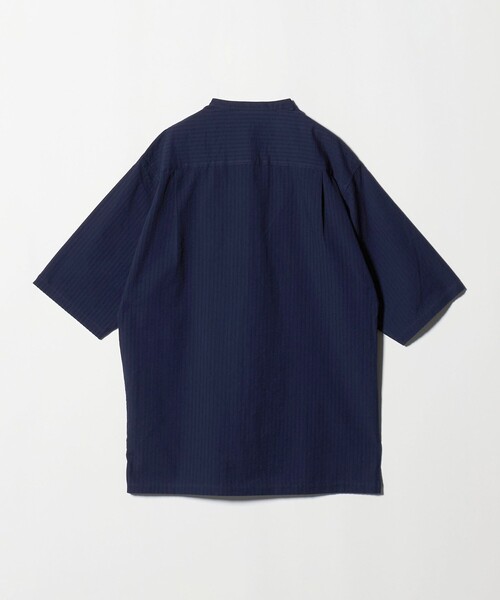 A DAY IN THE LIFE UNITED ARROWS(アデイインザライフユナイテッドアローズ)の「サッカー リラックス バンドカラー 5分袖シャツ<A DAY IN THE LIFE>(シャツ/ブラウス・メンズ・ライトピンク/ネイビー/ホワイト・M/L)」の4枚目の写真