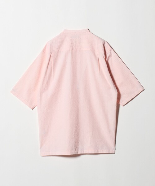 A DAY IN THE LIFE UNITED ARROWS(アデイインザライフユナイテッドアローズ)の「サッカー リラックス バンドカラー 5分袖シャツ<A DAY IN THE LIFE>(シャツ/ブラウス・メンズ・ライトピンク/ネイビー/ホワイト・M/L)」の12枚目の写真