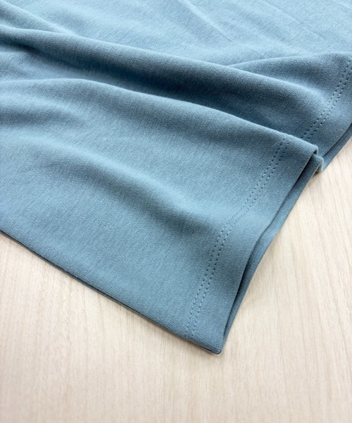 MULEXS（ミューレクス）の「【接触冷感/残りわずか】シルケットコットン100 ラグランスリーブTシャツ / 綿100% 半袖トップス（Tシャツ/カットソー・レディース・ライトブルー/ブラック/アイボリー/ライトピンク・L/M）」の16枚目の写真