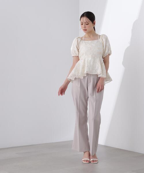PROPORTION BODY DRESSING（プロポーションボディドレッシング）の「＜Ｌ＞バルーンスリーブペプラムセットアップ / 1216140415（セットアップ・レディース・ベージュ/グレー・MEDIUM/P/S/SMALL）」の2枚目の写真